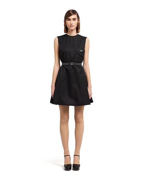 prada nylon dress black|prada nylon a line dress.